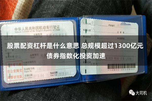 股票配资杠杆是什么意思 总规模超过1300亿元 债券指数化投资加速