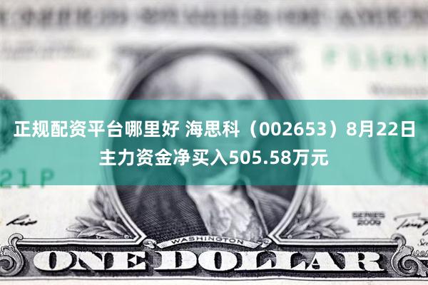 正规配资平台哪里好 海思科（002653）8月22日主力资金净买入505.58万元