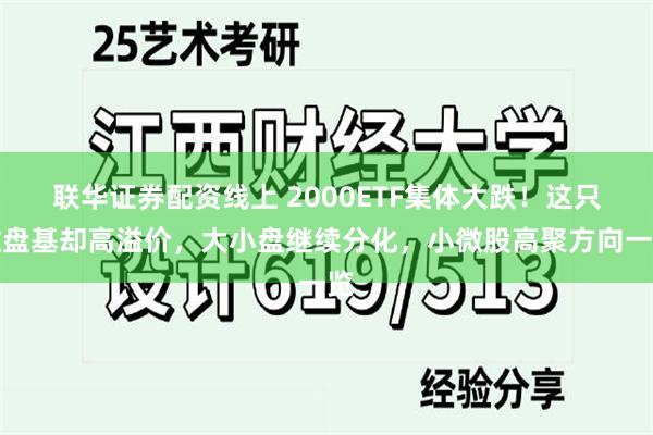 联华证券配资线上 2000ETF集体大跌！这只微盘基却高溢价，大小盘继续分化，小微股高聚方向一览